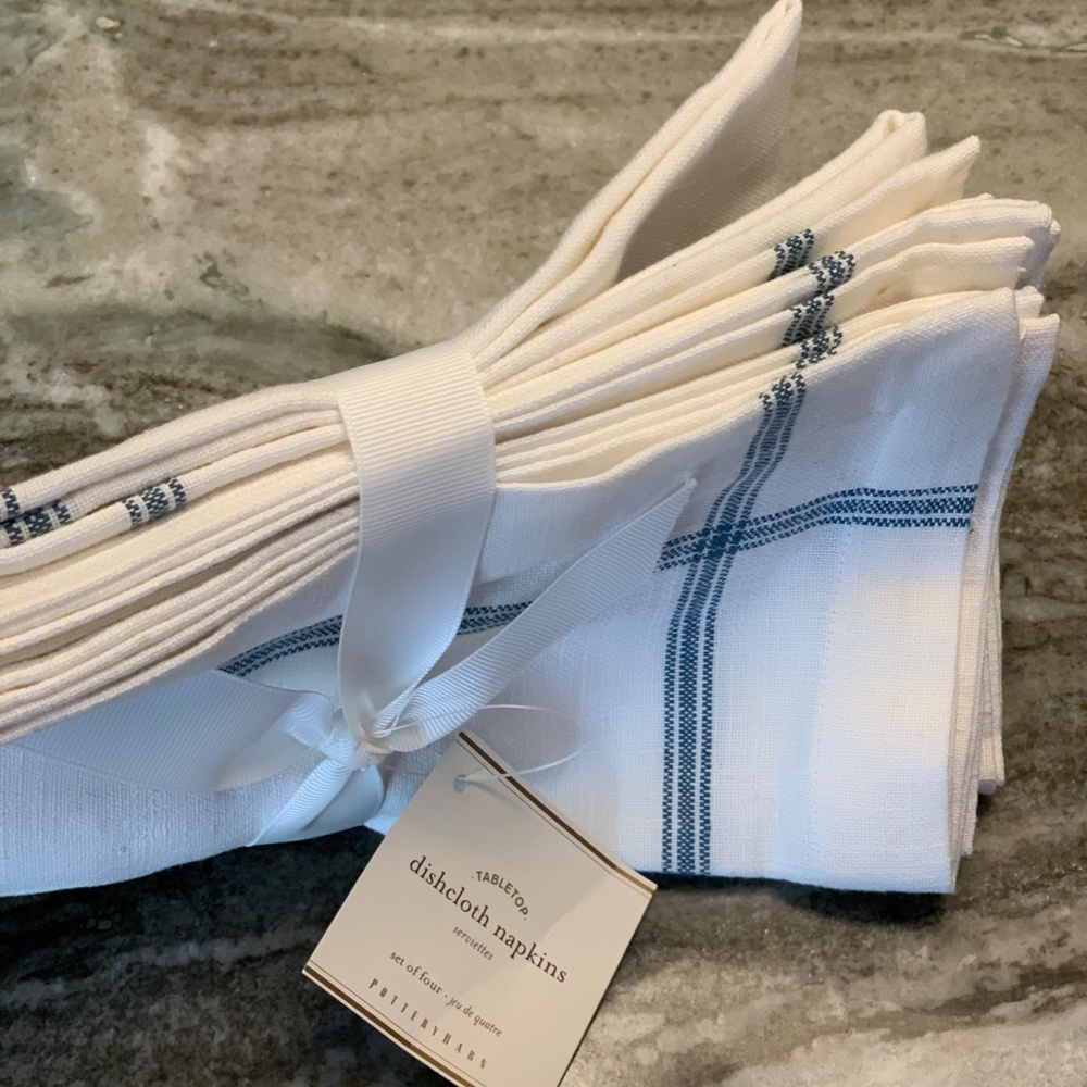 Pottery Barn Dishcloth Napkins Set of 4. NWT